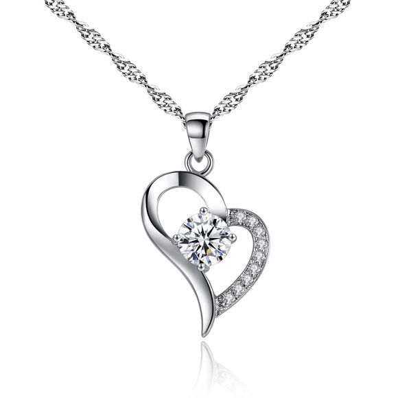Heart Pendant Cubic Zirconia - Picture 9 of 10